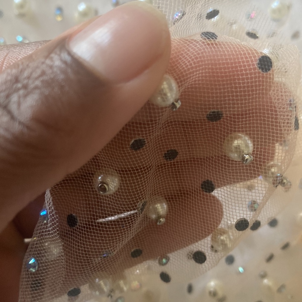 Pearl and crystal Tulle top - Picture 3 of 3